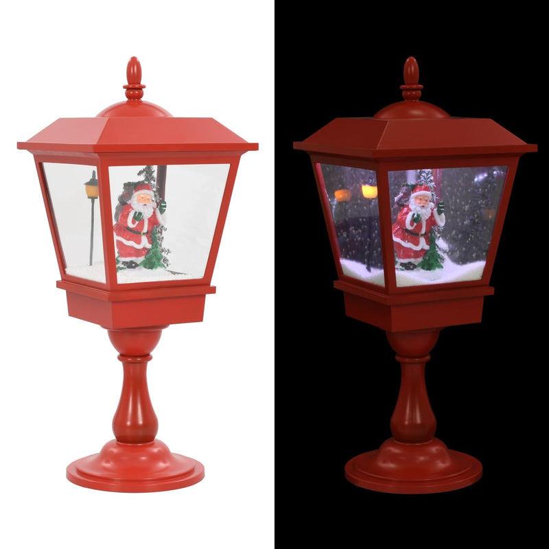 Sokkellamp Met Kerstman Led 64 Cm Zwart En Rood