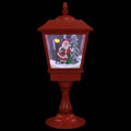 Sokkellamp Met Kerstman Led 64 Cm Zwart En Rood