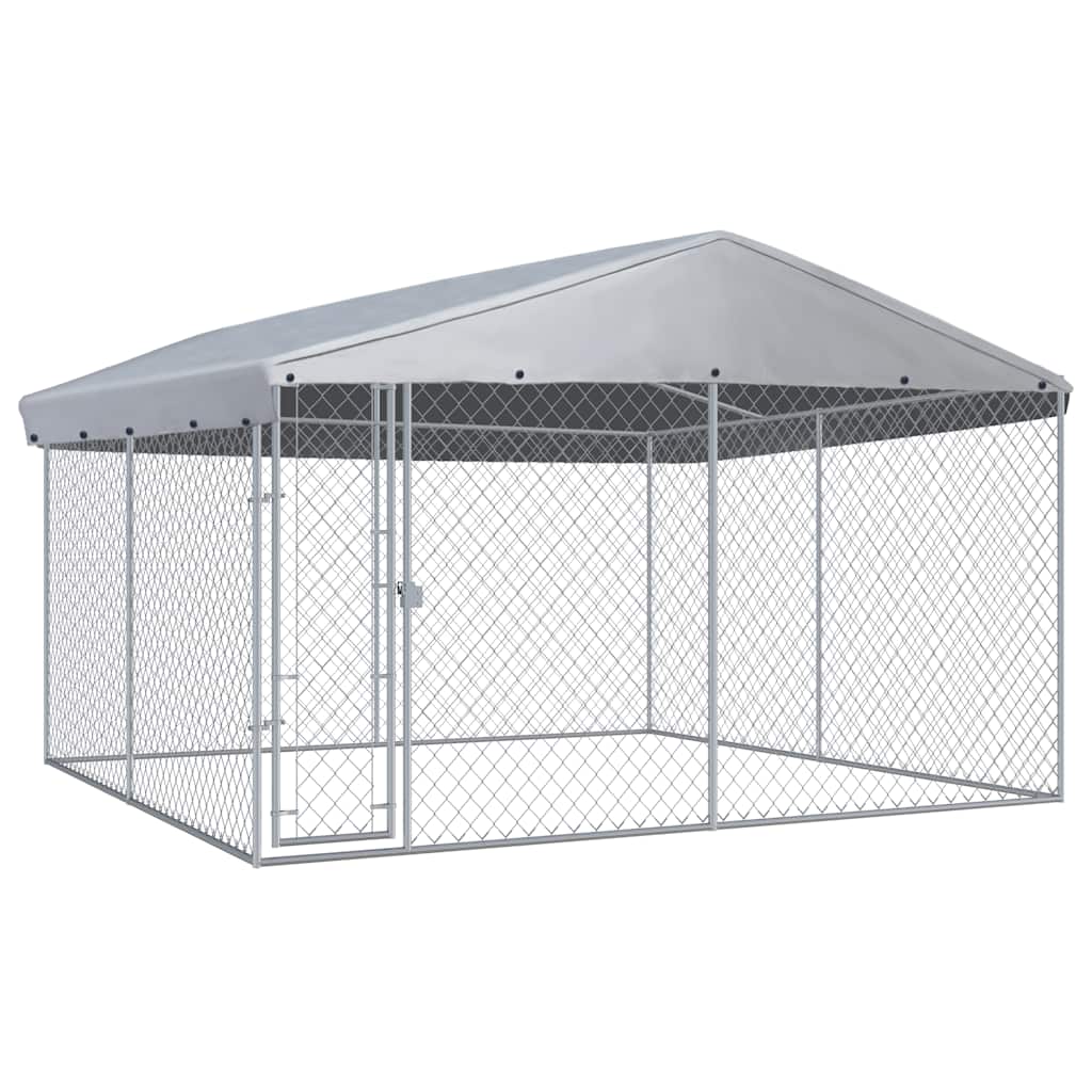 Hondenkennel Voor Buiten Met Dak 382X192X225 M