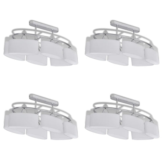 Plafondlamp Met Ellipsvormige Glazen Kappen 4 St E14