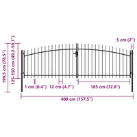 Dubbele Deur Hekpoort Woerden Met Speerpunt 400X199,5 Cm