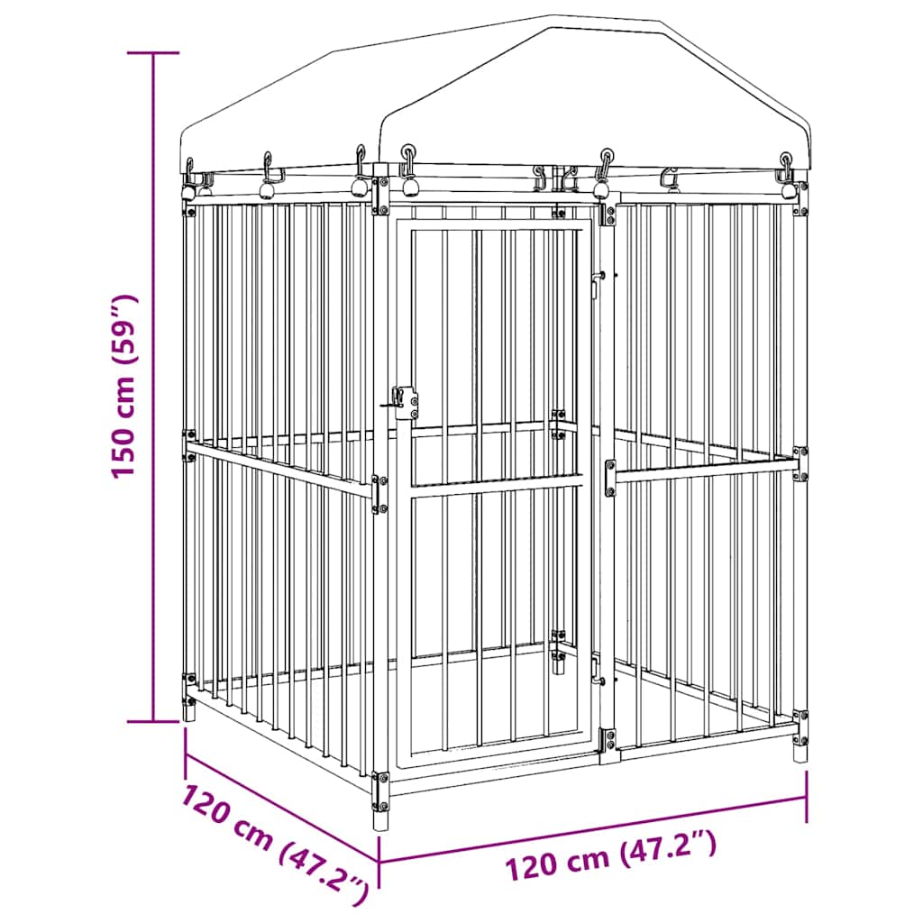 Hondenkennel Voor Buiten Met Dak 120X120X150 Cm