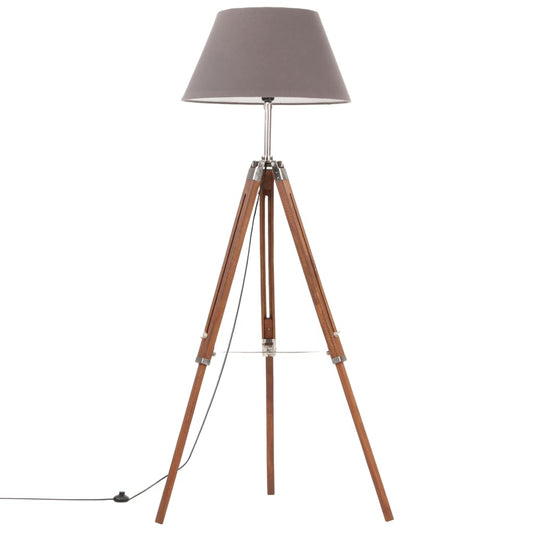Vloerlamp Driepoot 141 Cm Massief Teakhout Honing