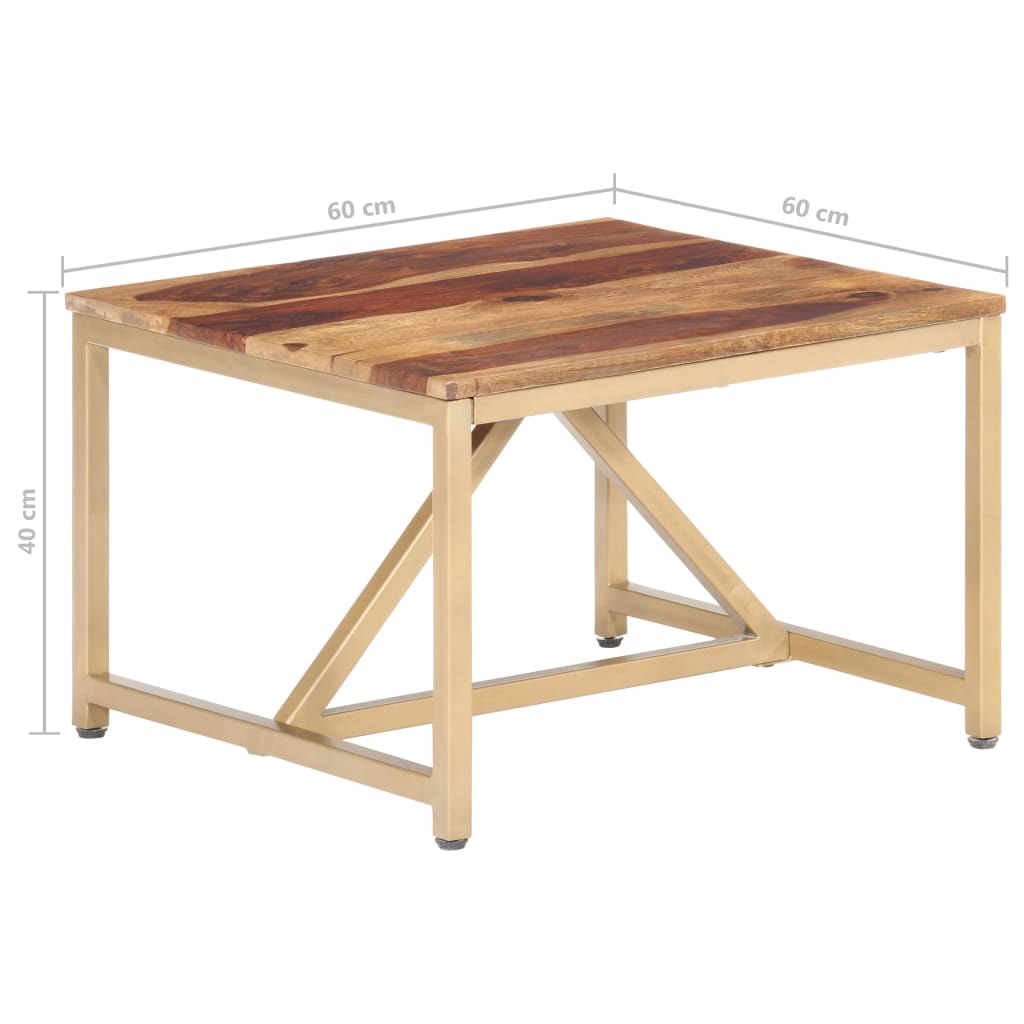 Bijzettafel 60X60X40 Cm Massief Hout