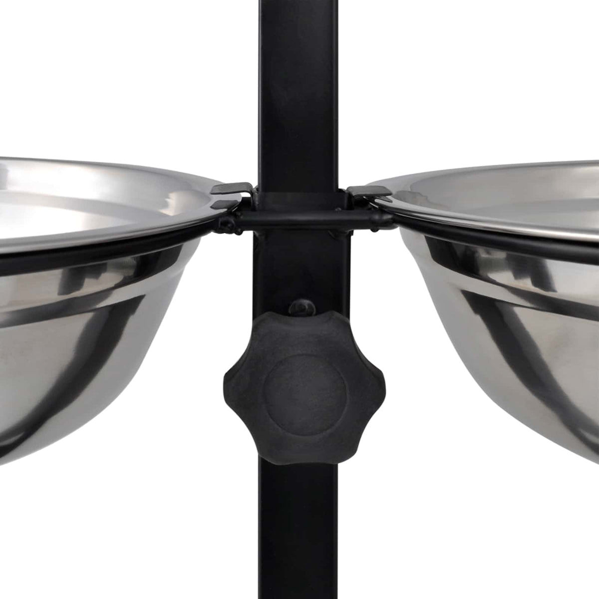 Voerstand En Kom Met Hondenvoer Zilver En Zwart 57,5 X 26 Cm