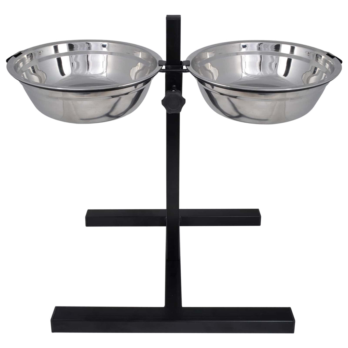 Voerstand En Kom Met Hondenvoer Zilver En Zwart 57,5 X 26 Cm