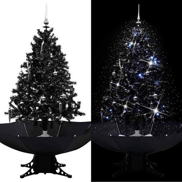 Kerstboom Sneeuwend Met Paraplubasis 75 Cm Pvc Zwart