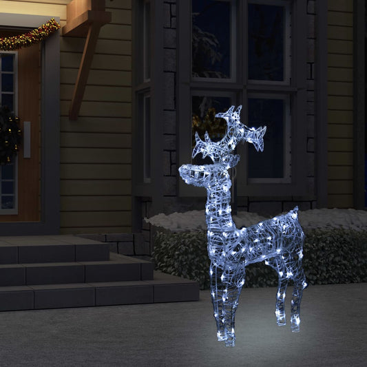 Kerstdecoratie Rendieren 90 Led's Acryl Koudwit