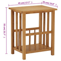 Bijzettafel 45X35X55 Cm Massief Eikenhout