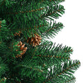 Kerstboom Met Echt Hout En Dennenappels Smal 150 Cm Pvc Groen