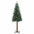 Kerstboom Met Echt Hout En Sneeuw Smal 210 Cm Groen
