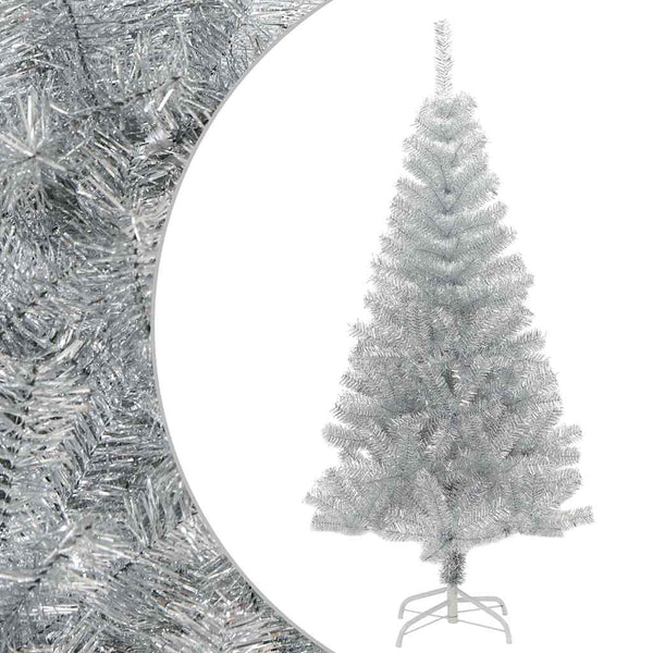 Kunstkerstboom Met Standaard 180 Cm Pet Kleurig Zilver