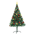 Kunstkerstboom Met Verlichting En Kerstballen 150 Cm Groen