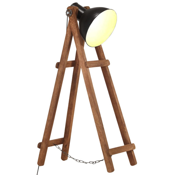 Vloerlamp E27 Massief Mangohout Messingkleurig