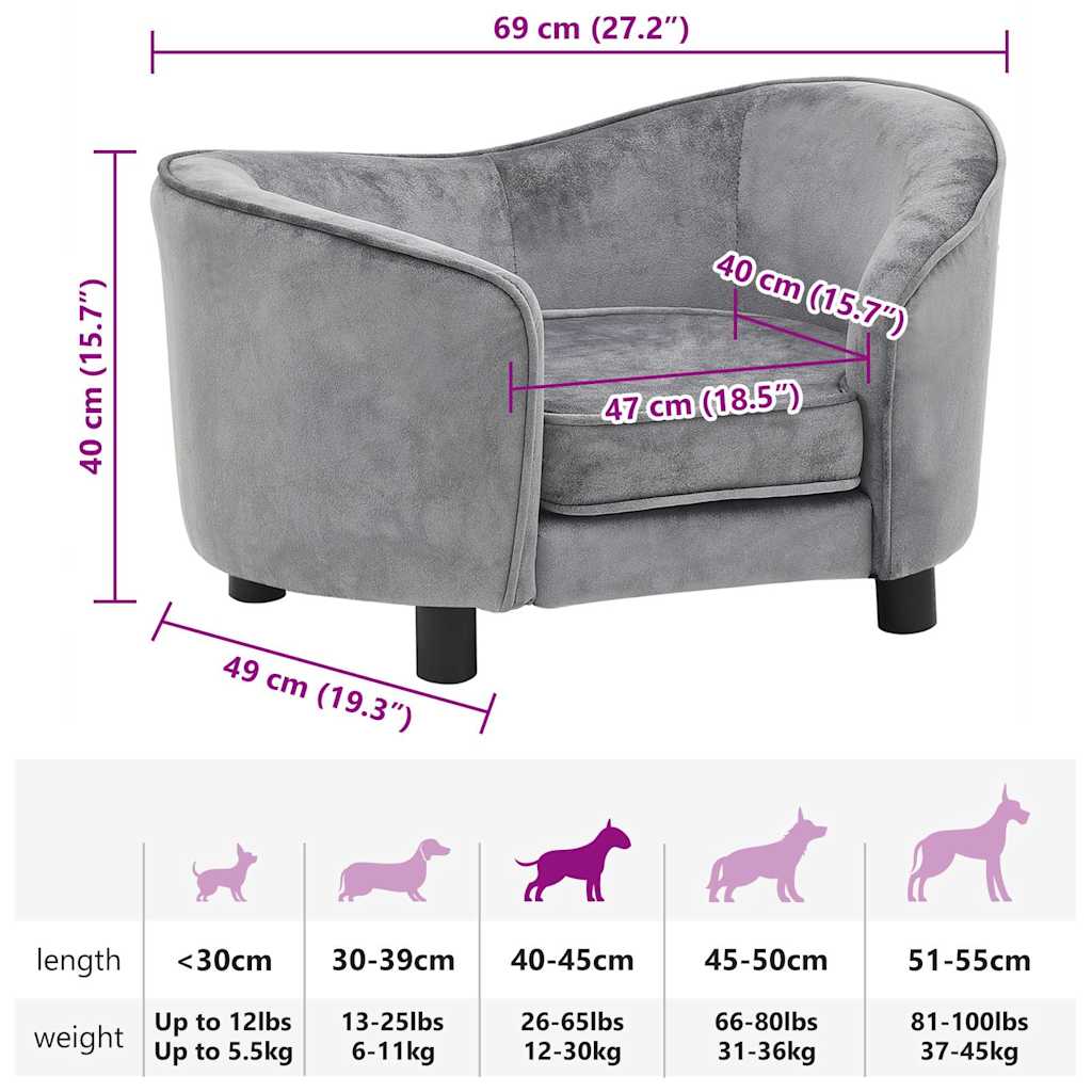 Hondenbank 69X49X40 Cm Pluche