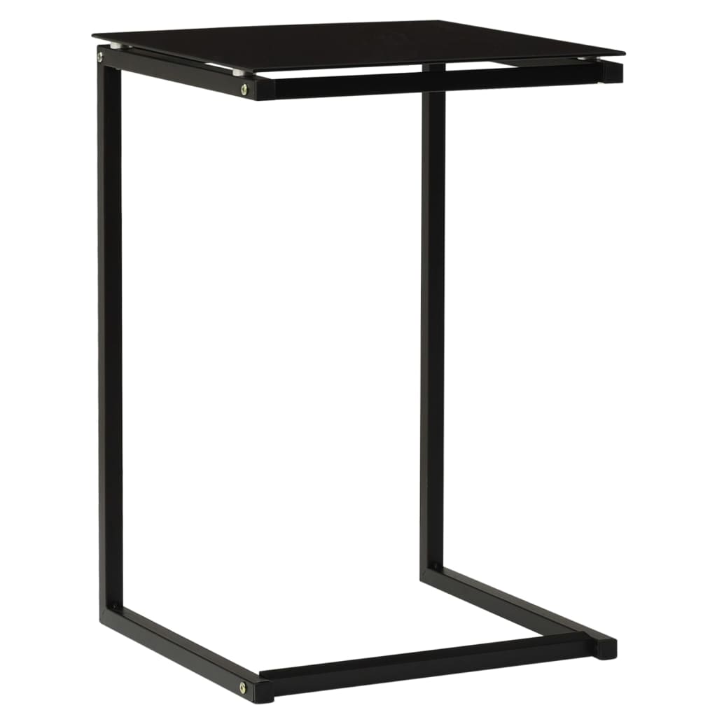 Bijzettafel 40X40X60 Cm Gehard Glas Zwart