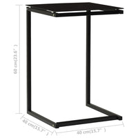 Bijzettafel 40X40X60 Cm Gehard Glas Zwart
