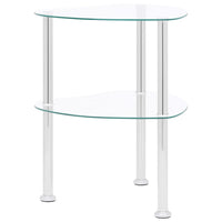 Bijzettafel 2-Laags 38X38X50 Cm Gehard Glas