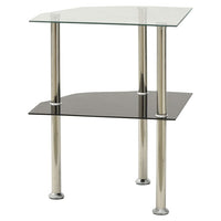 Bijzettafel 2-Laags 38X38X50 Cm Gehard Glas