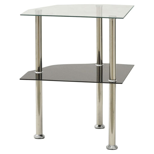 Bijzettafel 2-Laags 38X38X50 Cm Gehard Glas