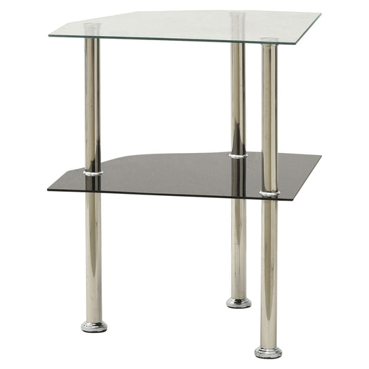 Bijzettafel 2-Laags 38X38X50 Cm Gehard Glas