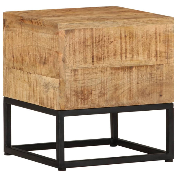 Bijzettafel 30X30X33 Cm Ruw Mangohout