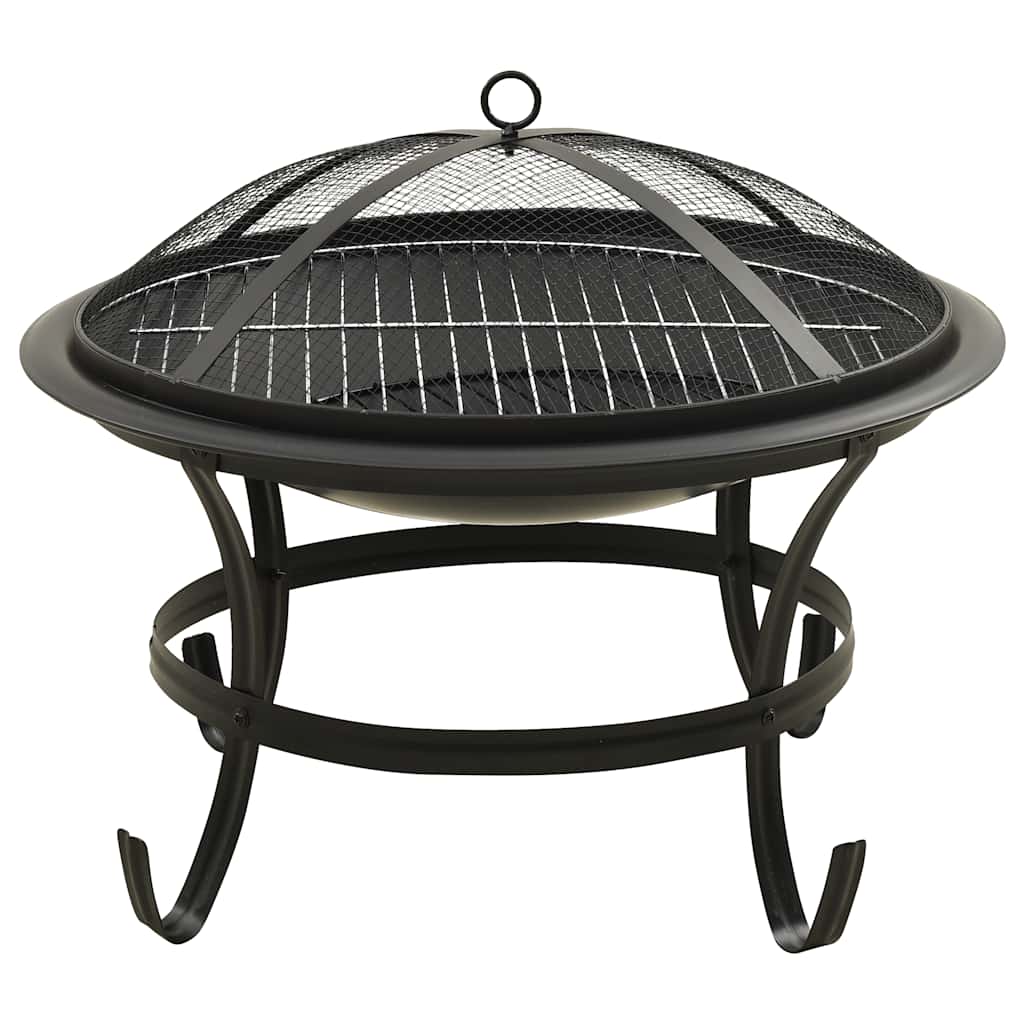 Vuurschaal En Barbecue 2-In-1 Met Pook 56X56X49 Cm Staal