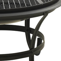 Vuurschaal En Barbecue 2-In-1 Met Pook 56X56X49 Cm Staal