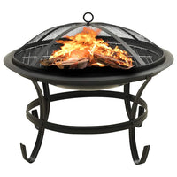 Vuurschaal En Barbecue 2-In-1 Met Pook 56X56X49 Cm Staal