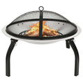Vuurschaal En Barbecue 2-In-1 Met Pook 56X56X49 Cm Rvs