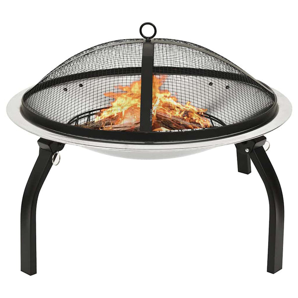 Vuurschaal En Barbecue 2-In-1 Met Pook 56X56X49 Cm Staal