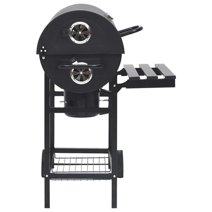 Barbecuevat Met Wielen En Schappen 115X85X95 Cm Staal Zwart