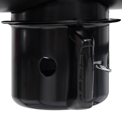 Barbecuevat Met Wielen En Schappen 115X85X95 Cm Staal Zwart