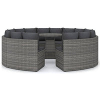 9-Delige Loungeset Met Kussens Poly Rattan
