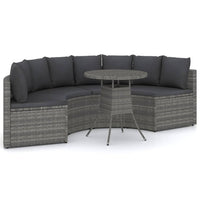 5-Delige Loungeset Met Kussens Poly Rattan