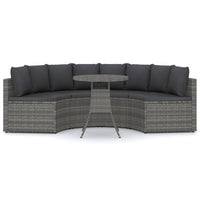 5-Delige Loungeset Met Kussens Poly Rattan