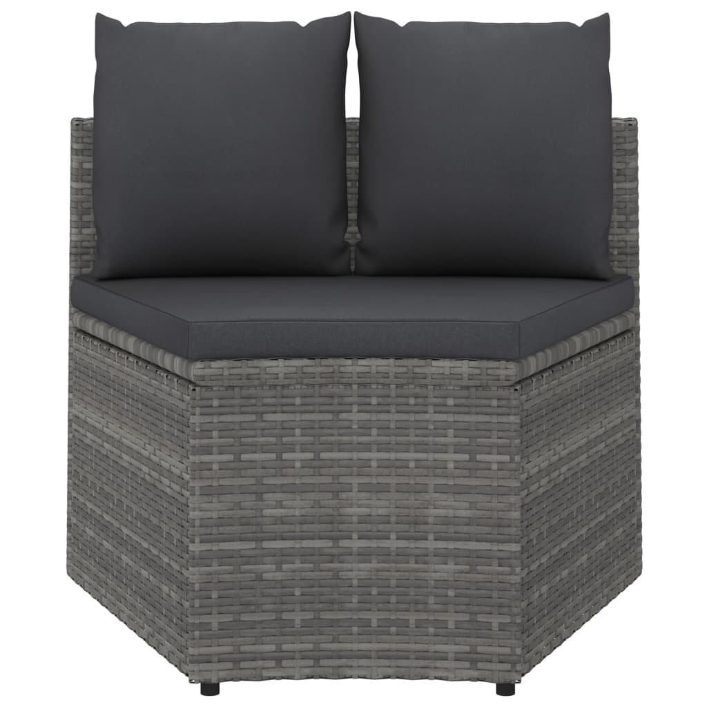 5-Delige Loungeset Met Kussens Poly Rattan