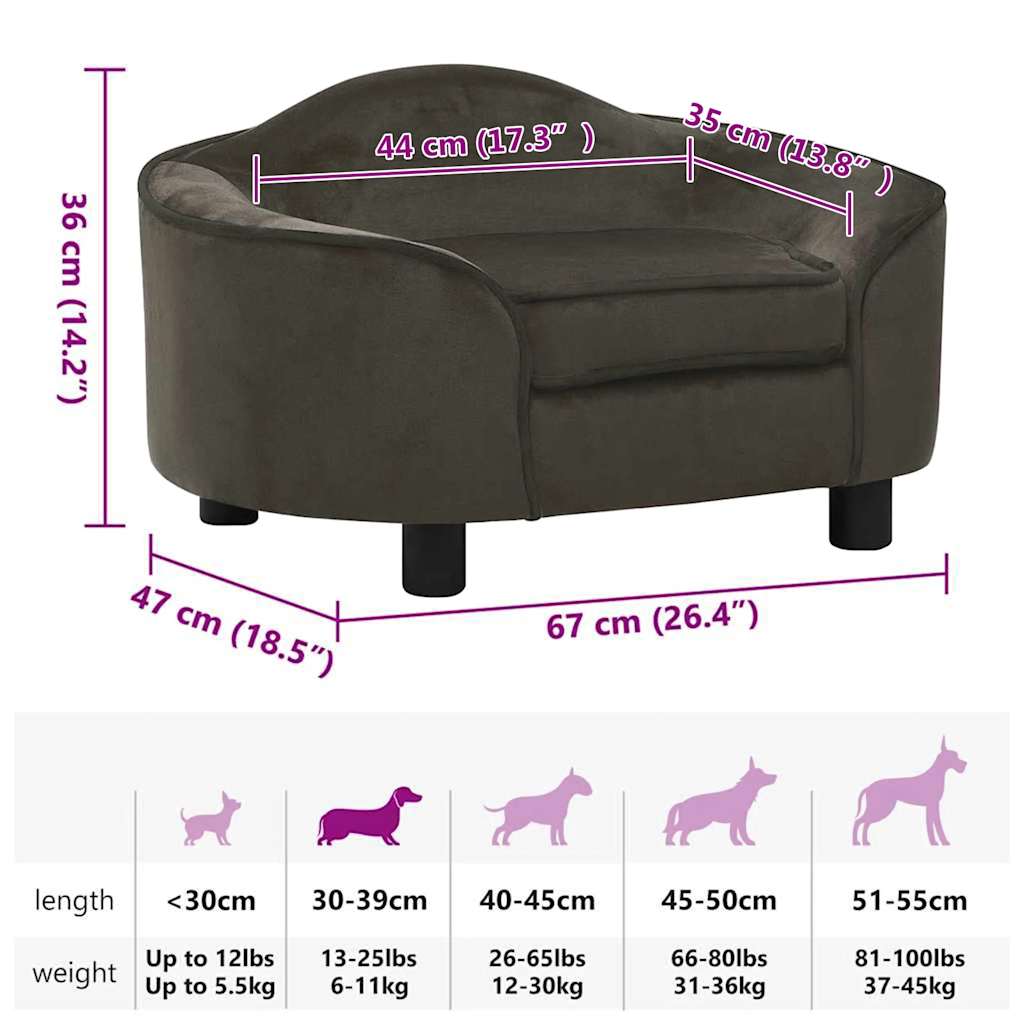 Hondenbank 67X47X36 Cm Pluche