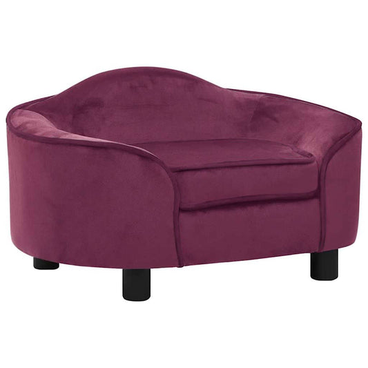 Hondenbank 67X47X36 Cm Pluche Bordeauxrood