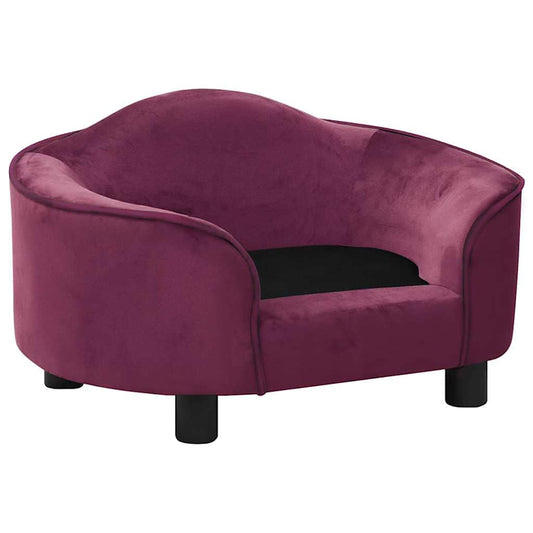 Hondenbank 67X47X36 Cm Pluche Bordeauxrood