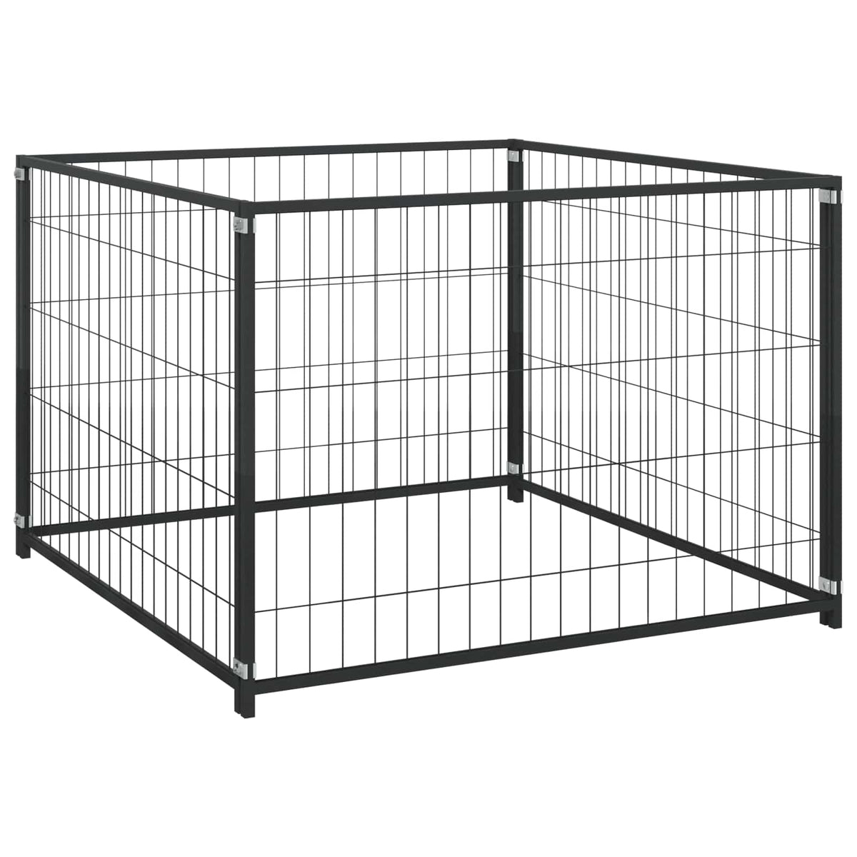 Dierkooi Zonder Deur Zwart 300 X 100 X 70 Cm Staal