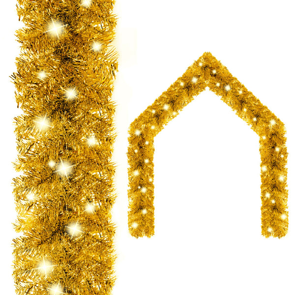 Kerstslinger Met Led-Lampjes Kleurig Goud