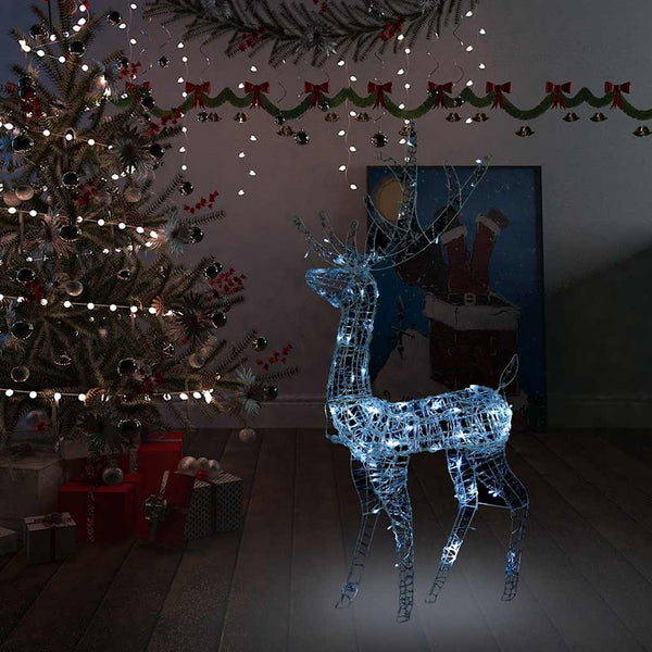 Kerstdecoratie Rendieren 90 Led's Acryl Koudwit