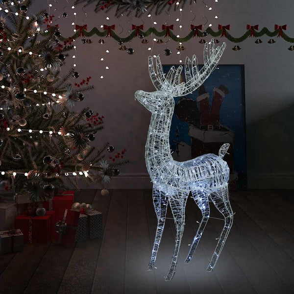 Kerstdecoratie Rendieren 90 Led's Acryl Koudwit