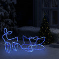 Kerstdecoratie Rendier En Slee 252 Led's Blauw