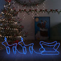 Buitenkerstversiering Rendier En Slee 576 Led's Blauw