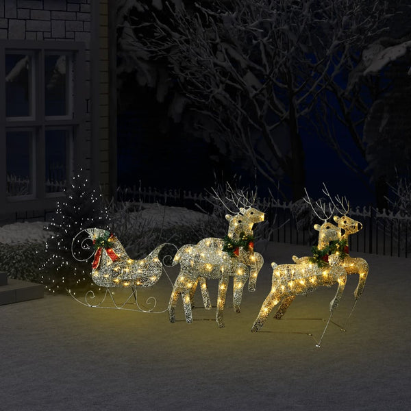 Kerstdecoratie Rendieren En Slee 60 Led's Kleurig
