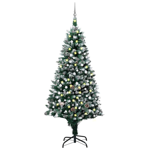 Kunstkerstboom Met Verlichting Kerstballen Dennenappels 180 Cm
