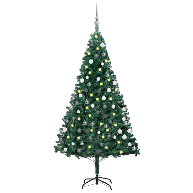 Kunstkerstboom Met Verlichting En Kerstballen Pvc