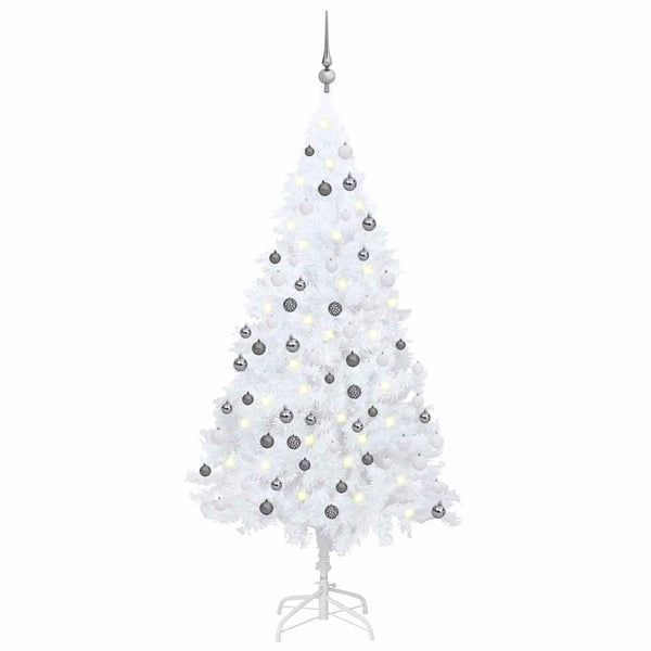 Kunstkerstboom Met Verlichting En Kerstballen Pvc